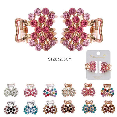 Rhinestone 2PC Mini Hair Jaw Clip 0546R6 (12 units)