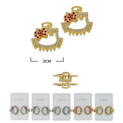 Rhinestone 2PC Mini Jaw Clip 50077M (12 units)