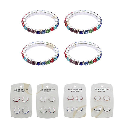 Rhinestone 4PC Toe Ring 0012SR (12 units)