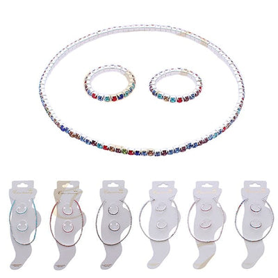 Rhinestone Anklet & Toe Ring Set 0153R (12 units)