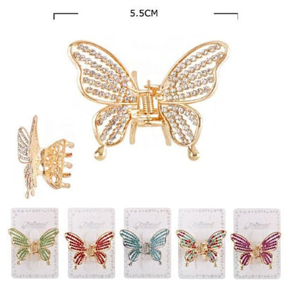 Rhinestone Butterfly Hair Jaw Clip 10151M (12 units)