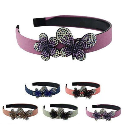 Rhinestone Butterfly Headband 50947D (12 units)