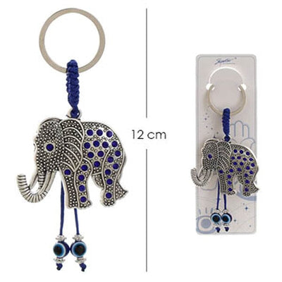 Rhinestone Elephant Evil Eye Keychain 2784 (12 units)