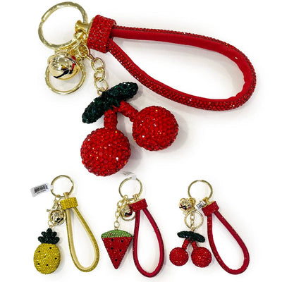 Rhinestone Fruit Keychain (12 units)