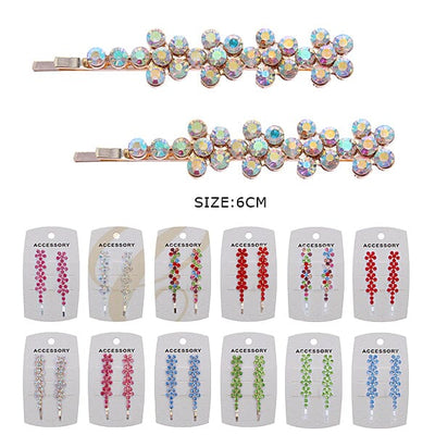 Rhinestone Hair Pin 2PC Set 0207R6 (12 units)