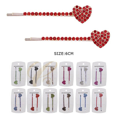 Rhinestone Hair Pin 2PC Set 0216R6 (12 units)
