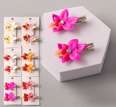 Rhinestone Orchid Hair Clip 13056 (12 units)