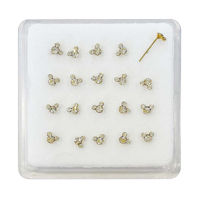 Rhinestone Sterling Gold Nose Rings (1 unit)