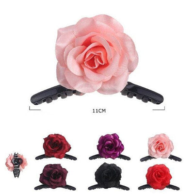 Rose Hair Jaw Clips 1009DK (12 units)