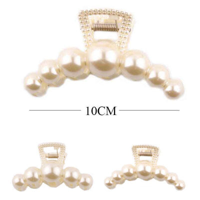 Round Pearl Hair Jaw Clip 0534 (12 units)