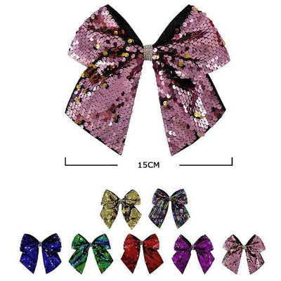 Sequin Cheer Shape Hair Bow 28421M (12 units)