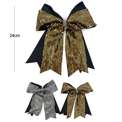 Sequin Cheer Shape Layered Hair Bow 7545 (12 units)