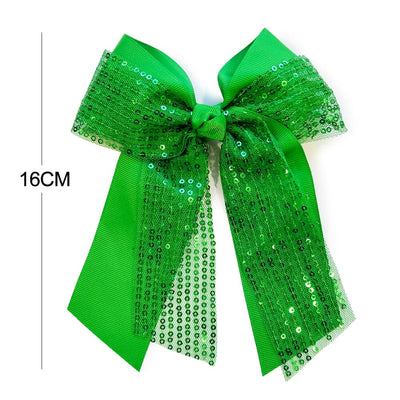 Sequin Cheer Shape Layered Hair Bow KG (12 units)