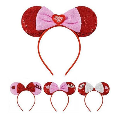 Sequin Ear With Bow Headband 8012 (12 units)