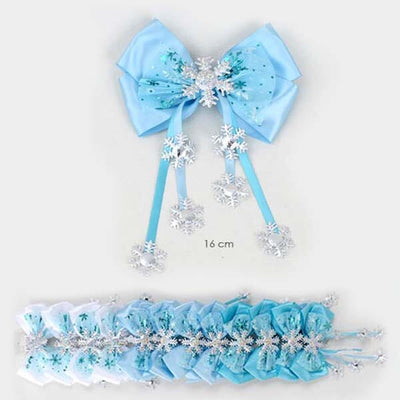 Shiny Dangle Snowflake Hair Bow 2324 (12 units)