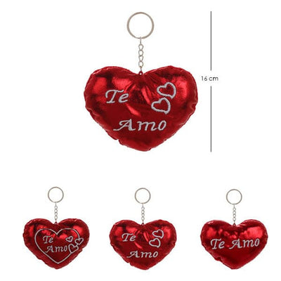Shiny Te Amo Plush Heart Keychain 2411 (12 units)