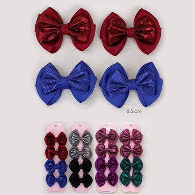 Shiny Winter Tone 4PC Hair Bow Set 8463 (12 units)