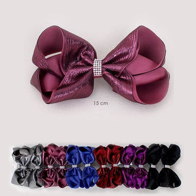 Shiny Winter Tone Hair Bow 8462 (12 units)