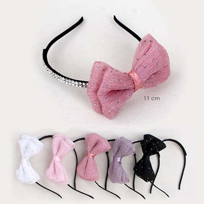 Silver Dot Bow Bead Headband 4758 (12 units)