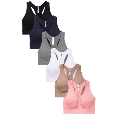 Sofra Ladies Seamless Racerback Sports Bra Free Size (6 units)