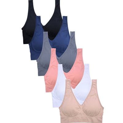 SOFRA LADIES SEAMLESS SPORTS BRA (6 units)