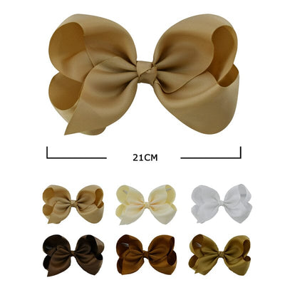 Solid Brown Tone Hair Bow 26197D (12 units)