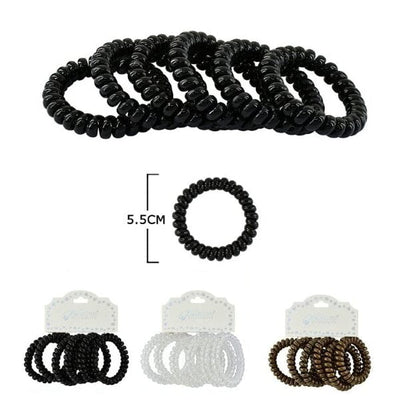 Spiral Hair Ties 50047BKG (12 units)