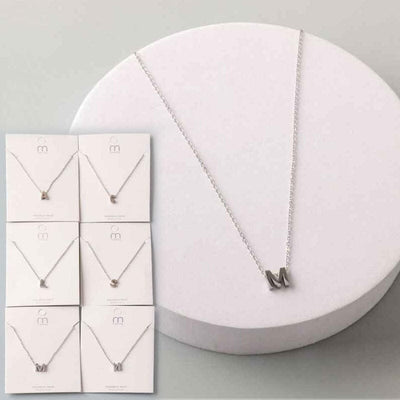 Stainless Steel Initial Letter Necklace 8536 (12 units)