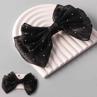 Studded Sheer Bow Clip 12717B (12 units)