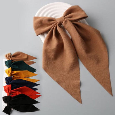 Textured Georgette Pointed Tail Bow Clip 13199 (12 units)