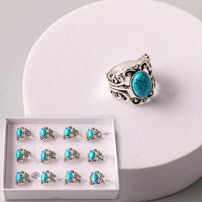 Turquoise Swirled Antique Ring 11521 (12 units)