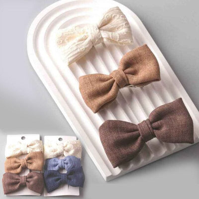 Tweed Embroidered Mix Bow Clip 13208 (12 units)