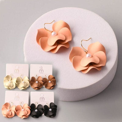 Wavy Petal Flower Drop Earrings 37474E (12 units)