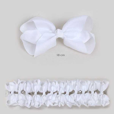 White Loop Hair Bow 4700-WH1 (12 units)