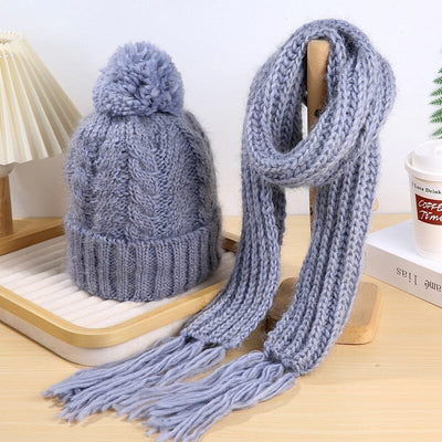 Winter Beanie Hat Scarf Set (12 units)