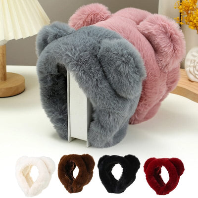 Winter Faux Fur Ear Muffs Headband 1015 (12 units)