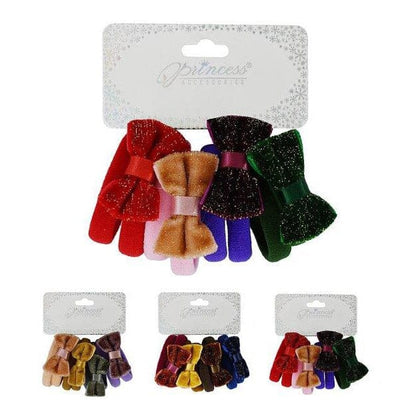 Winter Tone Bow Hair Tie Set 50966M (12 units)