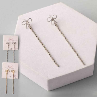 Wire Bow Rhinestone Tail Earring 36956GS (12 units)