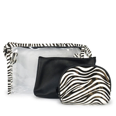 3PC Zebra Print Cosmetic Bag 2122ZR (3 units)