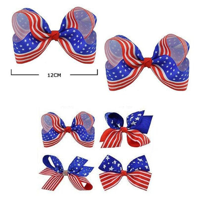 4th of july American Flag Hair Bow 1012 ( 24 units)