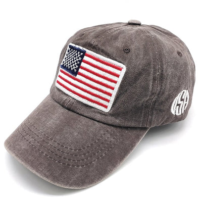 American Flag Stone Wash Baseball Cap (1 unit)
