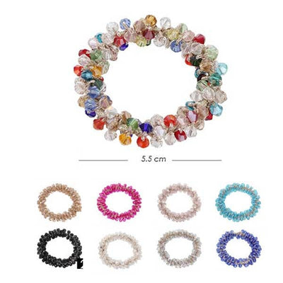 Assorted Color Beaded Hair Tie 3420-RGX (12 units)