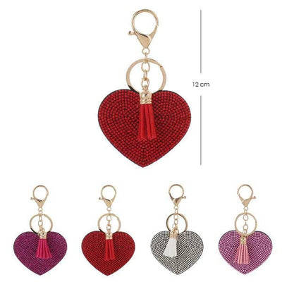 Assorted Heart Stone Keychain 2754 (12 units)