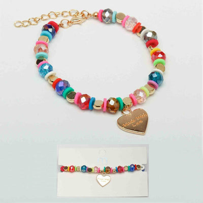 Beads Heart Charm Bracelets 16877 (12 units)