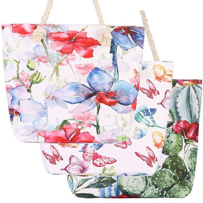 Both Side Printed Large Beach Tote Bags A (6 units)