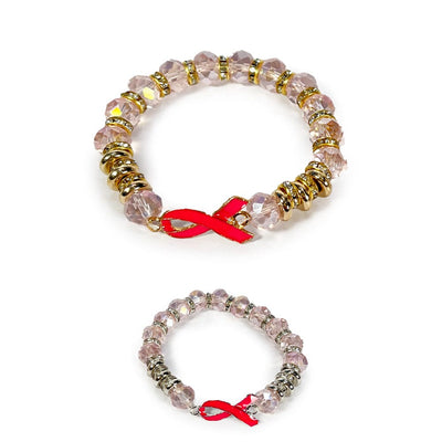 Breast Cancer Ribbon Pink Bracelet 0004GS (12 units)