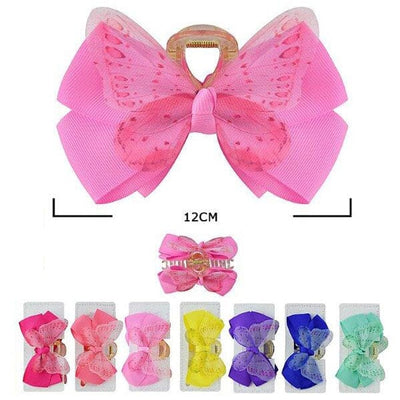 Butterfly Bow Hair Jaw Clips 10687K ( 12 units)
