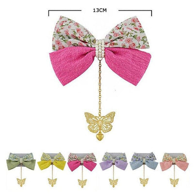 Butterfly Charm Hair Bow Pin 28148M ( 12 units)