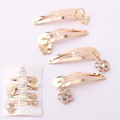 Butterfly Flower Charms 4PC Snap Pin 7073 (12 units)