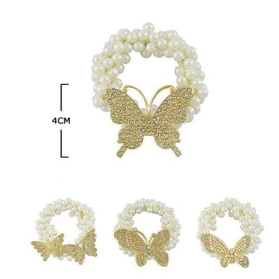 Butterfly Pearl Hair Tie 50918 ( 12 units)